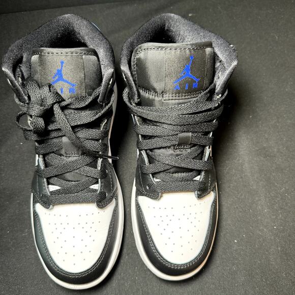 Size 5 - Nike Air Jordan 1 Mid GS Racer Blue Men's Shoes - Picture 4 of 8